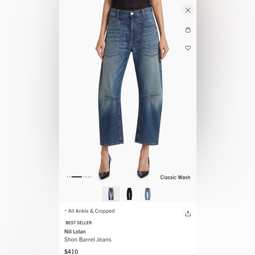 Nili Lotan Shon Barrel Jeans - Picture 3 of 16
